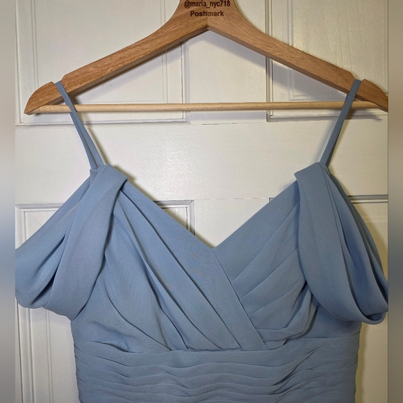 Chiffon Bridesmaid Dress-Infinite By Wed2Be- Light Blue Haven- Size 10 - Picture 5 of 12